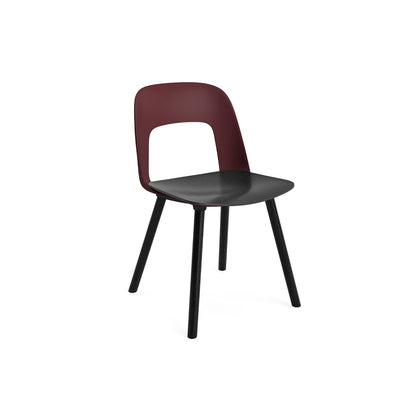 Layout Chair Wood Base 122 by HAY - Black Lacquered Oak / Black Oak Veneer Seat / Bordeaux
