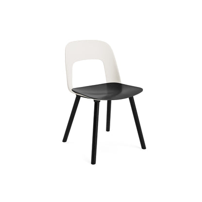 Layout Chair Wood Base 122 by HAY - Black Lacquered Oak / Black Oak Veneer Seat / Cream White