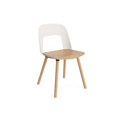 Layout Chair Wood Base 122 by HAY - Lacquered Oak / Oak Veneer Seat / Cream White