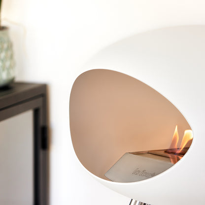 Ground Low Fireplace by Le Feu - White Dome  