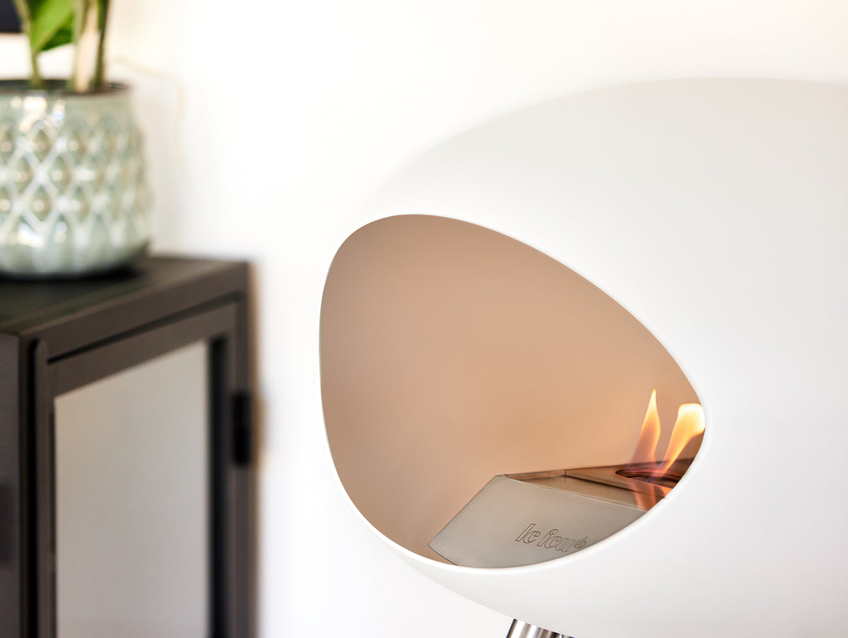 Ground Low Fireplace by Le Feu - White Dome  