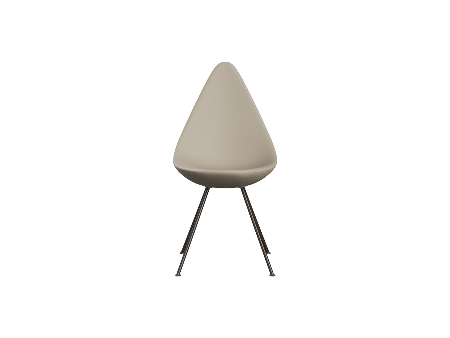 Drop Dining Chair Plastic (3110) by Fritz Hansen - Light Beige / Brown Bronze Base