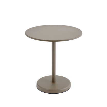 Linear Steel Café Table - Round, Taupe