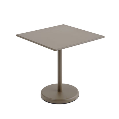 Linear Steel Café Table - Square, Taupe