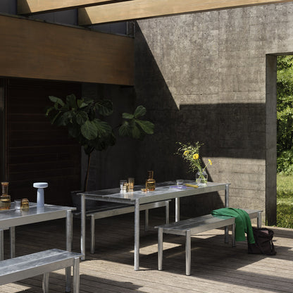 Linear Steel Table and Bench by Muuto - Warm Galvanised Steel