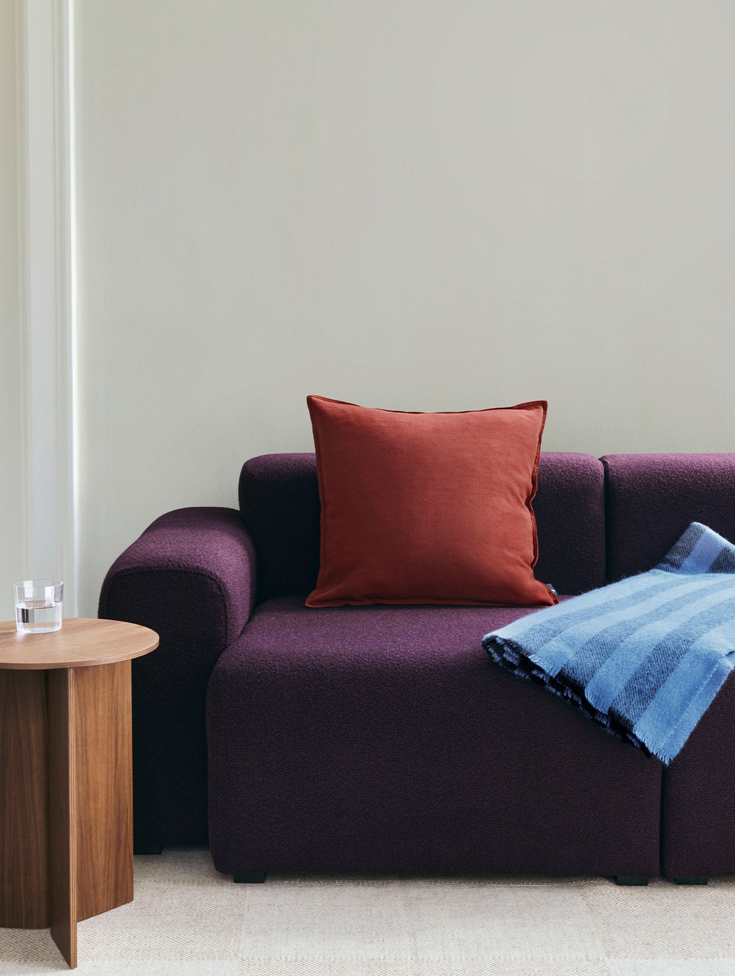 Mags 2.5 Seater Sofa (Low Armrest) by HAY - Turf Burgundy