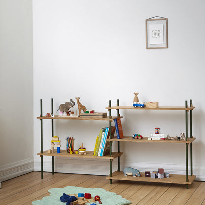 Moebe Shelving System - S.85.2.A Set in Pine Green / Oak