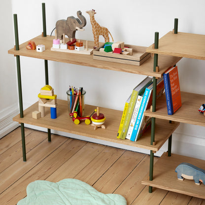 Moebe Shelving System - S.85.2.A Set in Pine Green / Oak