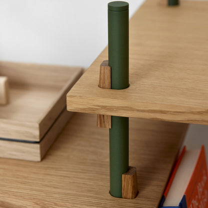 Moebe Shelving System - S.85.2.A Set in Pine Green / Oak