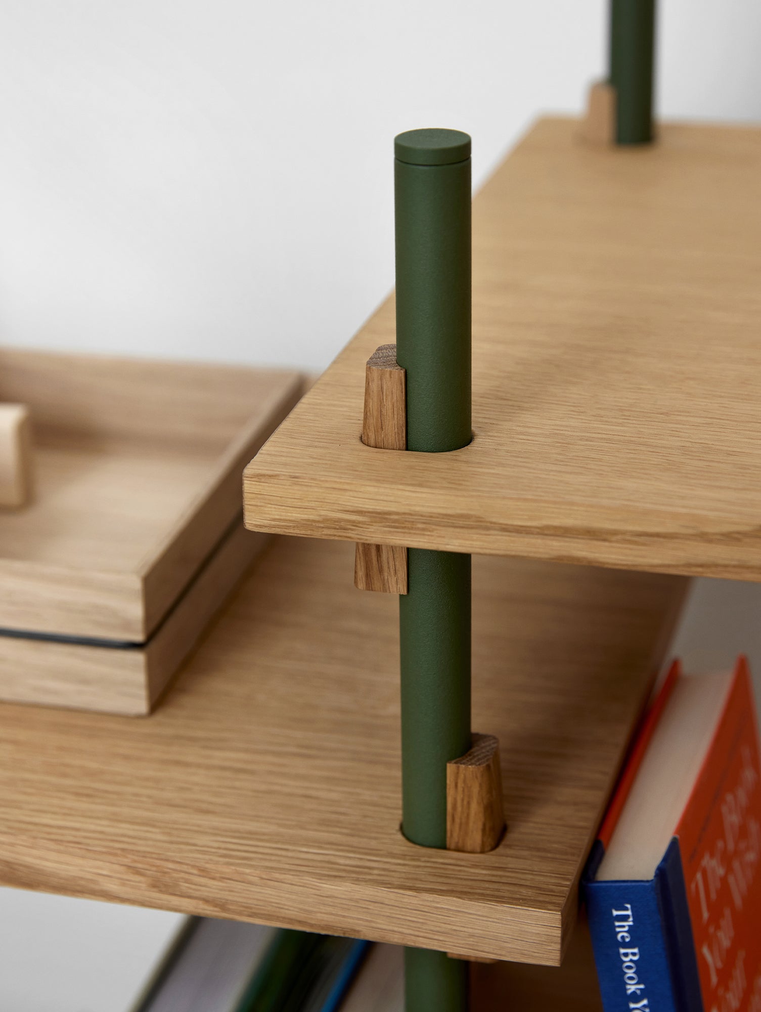 Moebe Shelving System - S.85.2.A Set in Pine Green / Oak