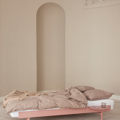 Moebe Bed 90-180 cm with Side Table - Dusty Rose