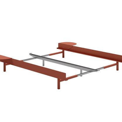 Moebe Expandable Bed - 90 to 180 cm / Terracotta / 2 Side Tables