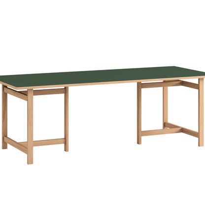 Rectangular Dining Table (Linoleum Tabletop) by Moebe - Length: 220 cm / Forest Green