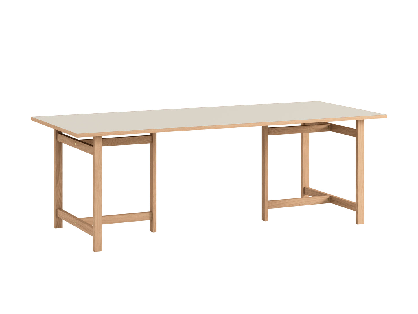 Rectangular Dining Table (Linoleum Tabletop) by Moebe - Length: 220 cm / Warm Beige