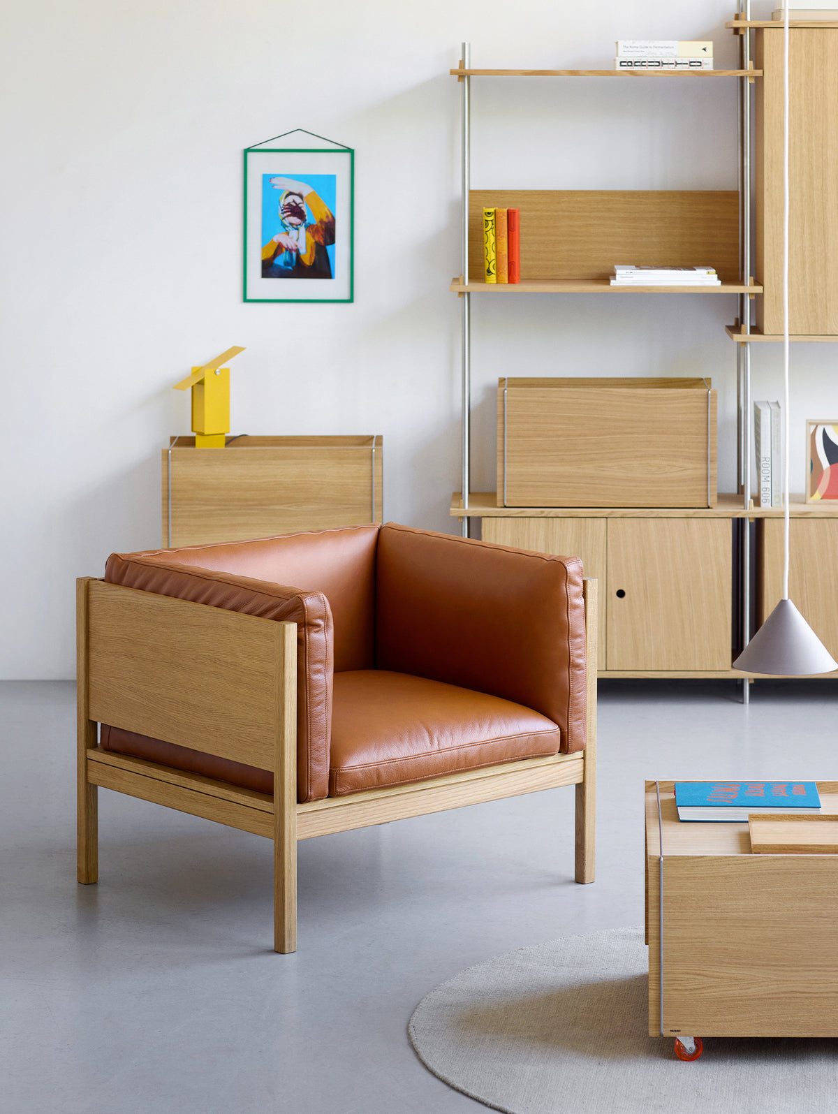 Moebe Lounge Chair by Moebe - Oak Frame / Cognac Leather