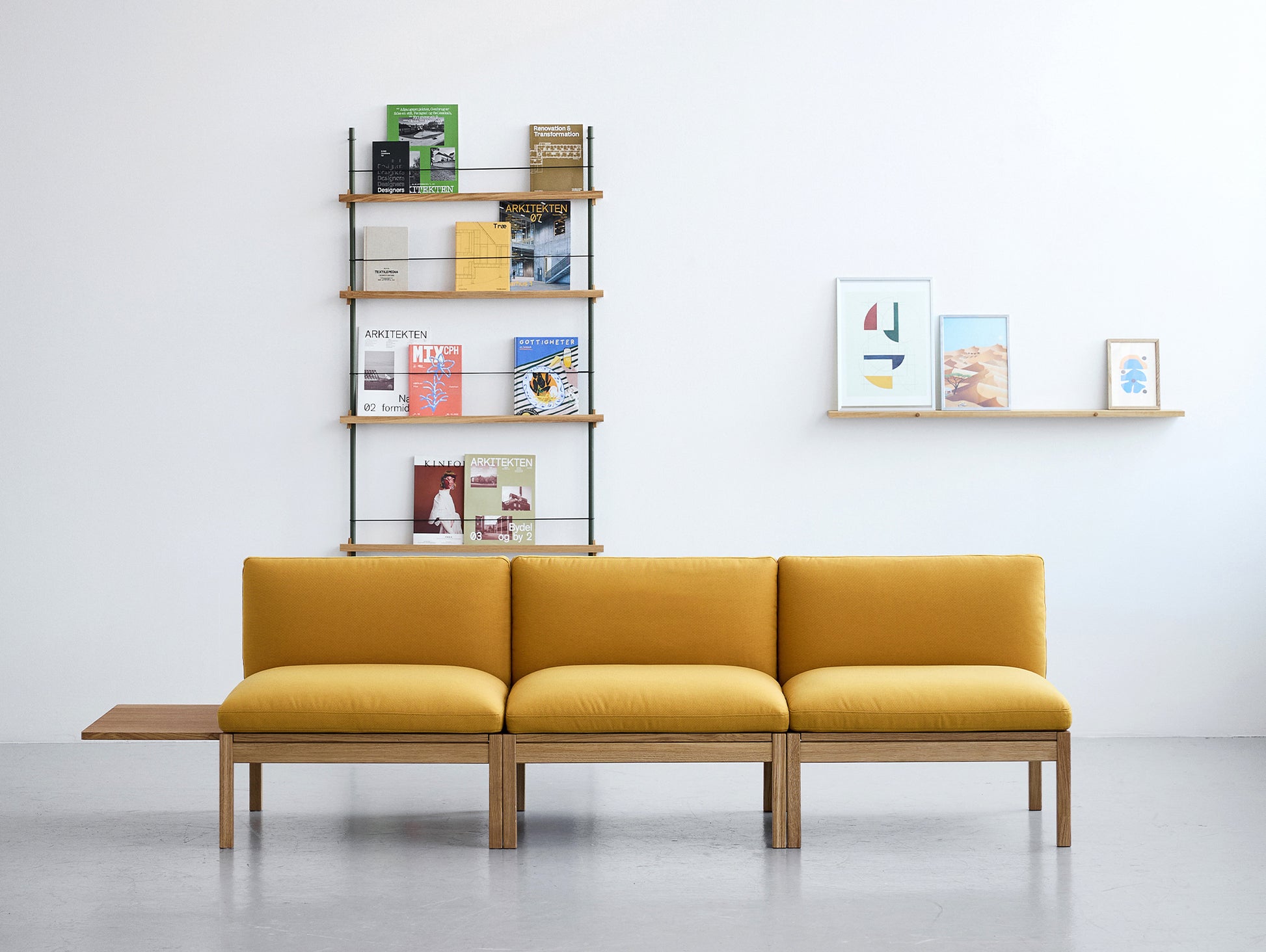 2-Seater Sofa Without Armrest with 1 Side Table by Moebe - Field 2 463