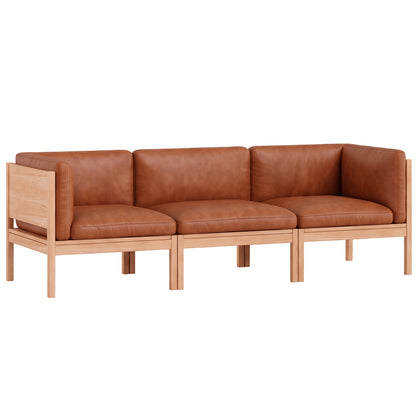 Modular 3-Seater Sofa by Moebe - Cognac Leather