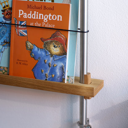 Magazine Shelving Sets (65 cm) by Moebe - Stainless Steel Uprights / Oiled Oak