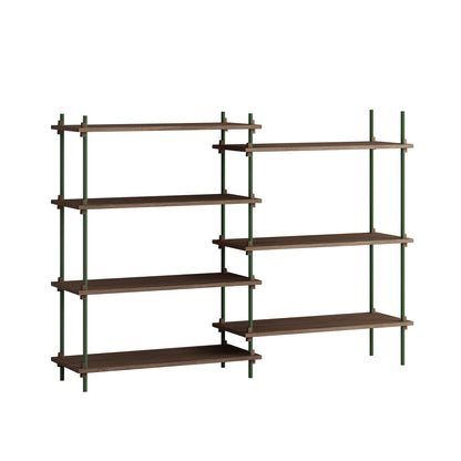 Moebe Shelving System - S.115.2.A Set in Pine Green / Smoked Oak