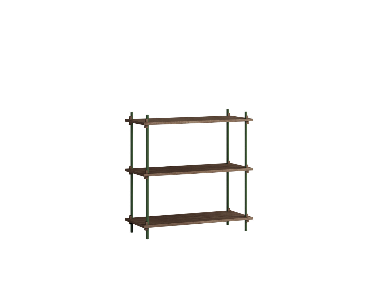 Moebe Shelving System - S.85.1.A Set in Pine Green / Smoked Oak
