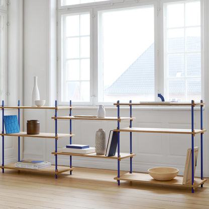 Moebe Shelving System - S.85.3.A Set in Deep Blue / Oiled Oak