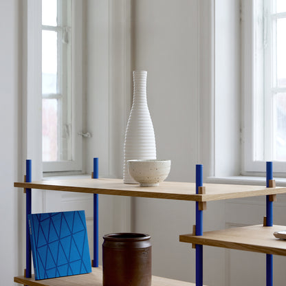 Moebe Shelving System - S.85.3.A Set in Deep Blue / Oiled Oak