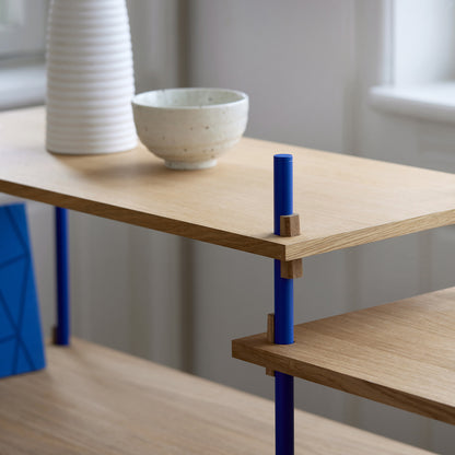 Moebe Shelving System - Deep Blue / Oiled Oak