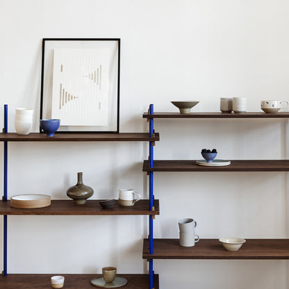 Moebe Shelving System - S.115.2.A Set in Deep Blue / Smoked Oak