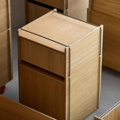 Bedside Storage by Moebe - Oak / Stainless Steel