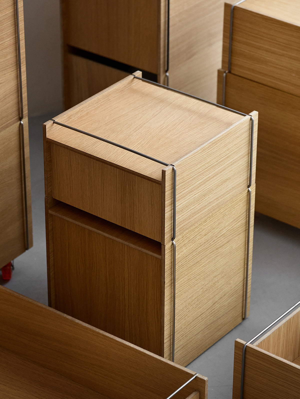 Bedside Storage by Moebe - Oak / Stainless Steel