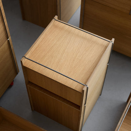Bedside Storage by Moebe - Oak / Stainless Steel