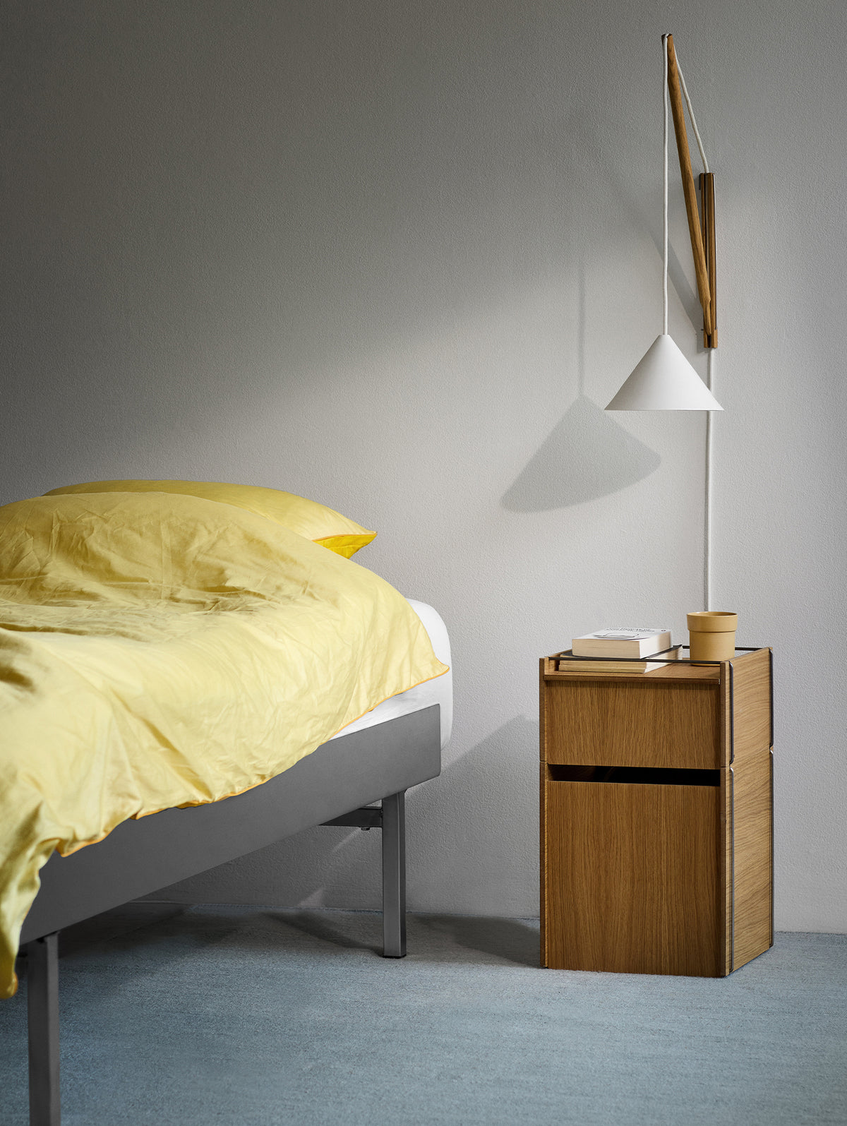 Bedside Storage by Moebe - Oak / Stainless Steel