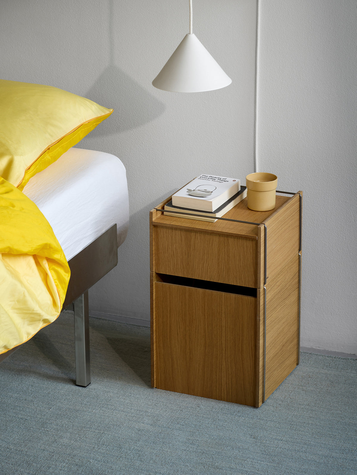 Bedside Storage by Moebe - Oak / Stainless Steel