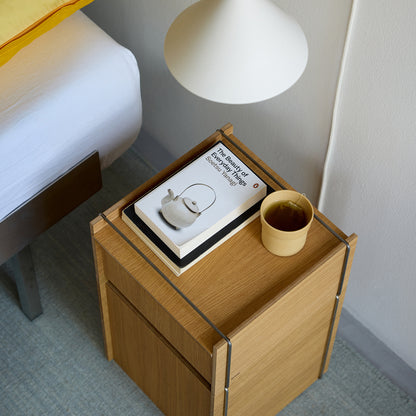 Bedside Storage by Moebe - Oak / Stainless Steel