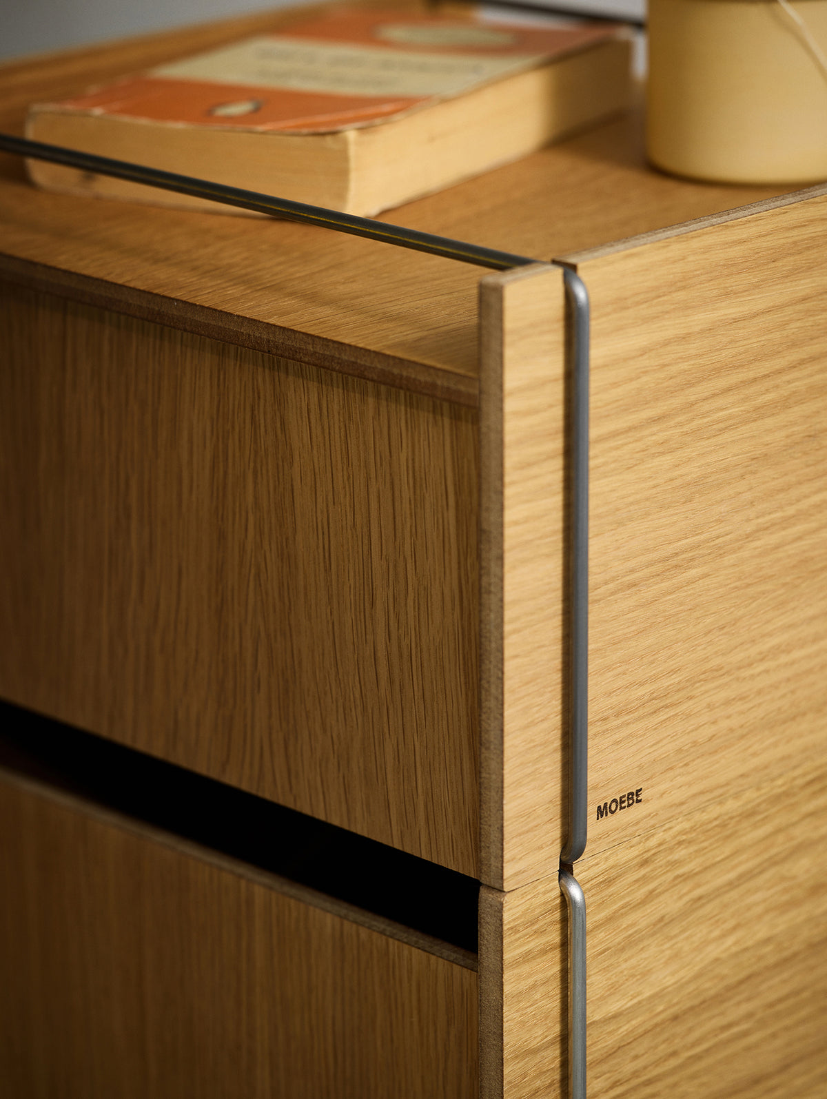 Bedside Storage by Moebe - Oak / Stainless Steel