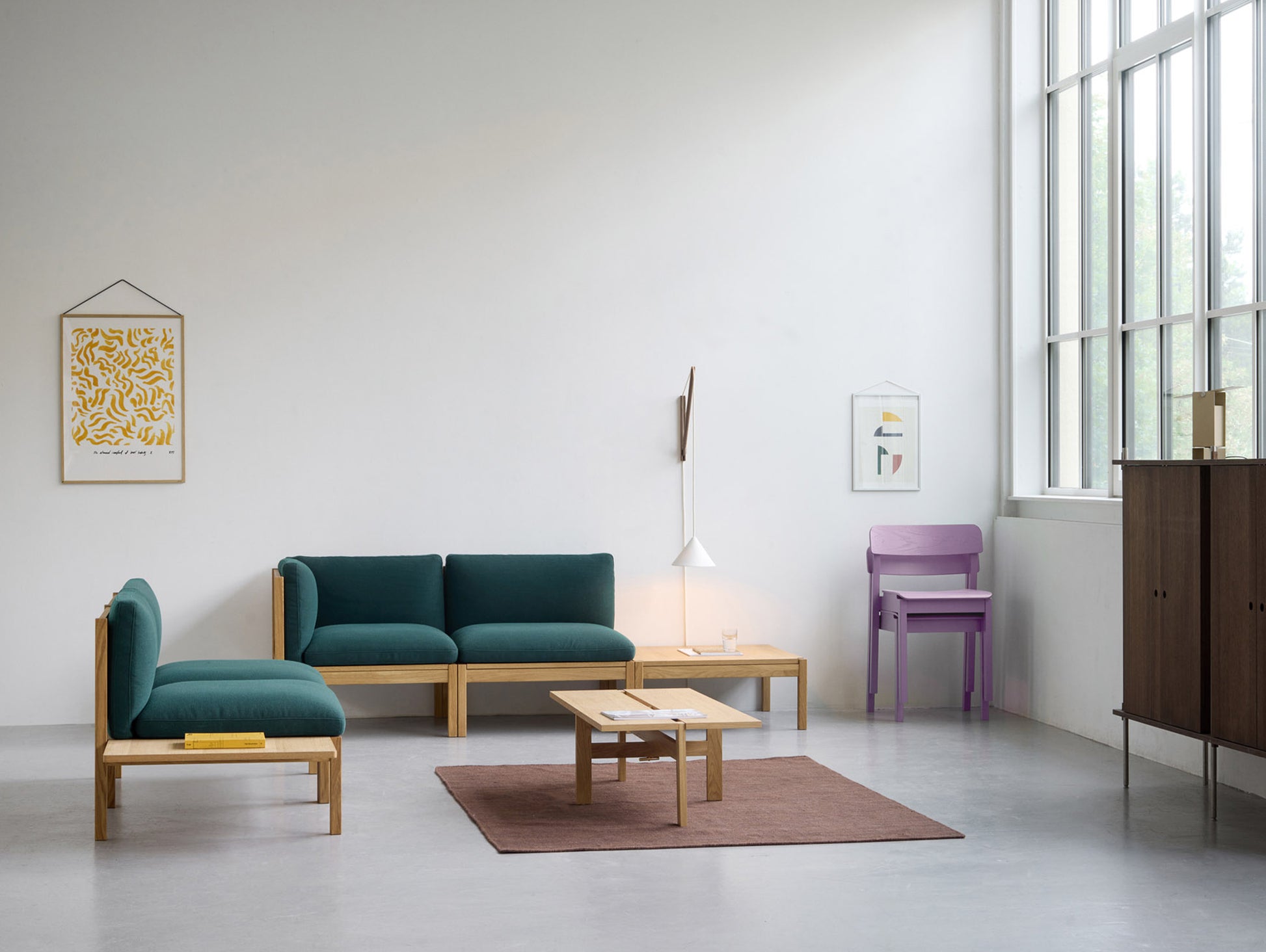 Suspended Wall Lamp by Moebe - Oak