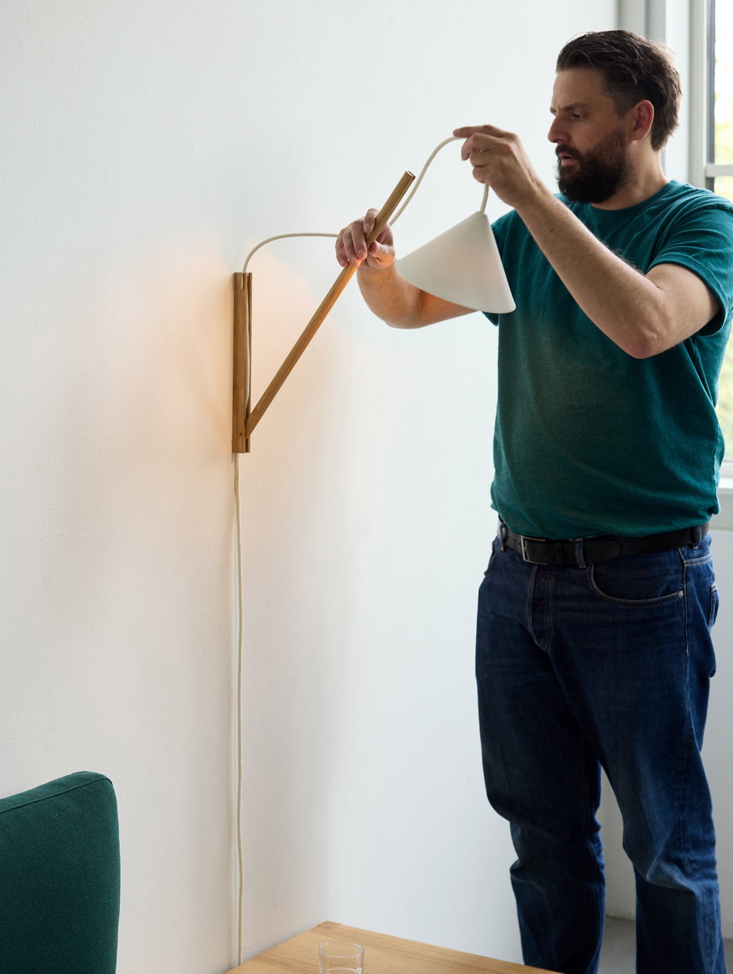 Suspended Wall Lamp by Moebe - Oak