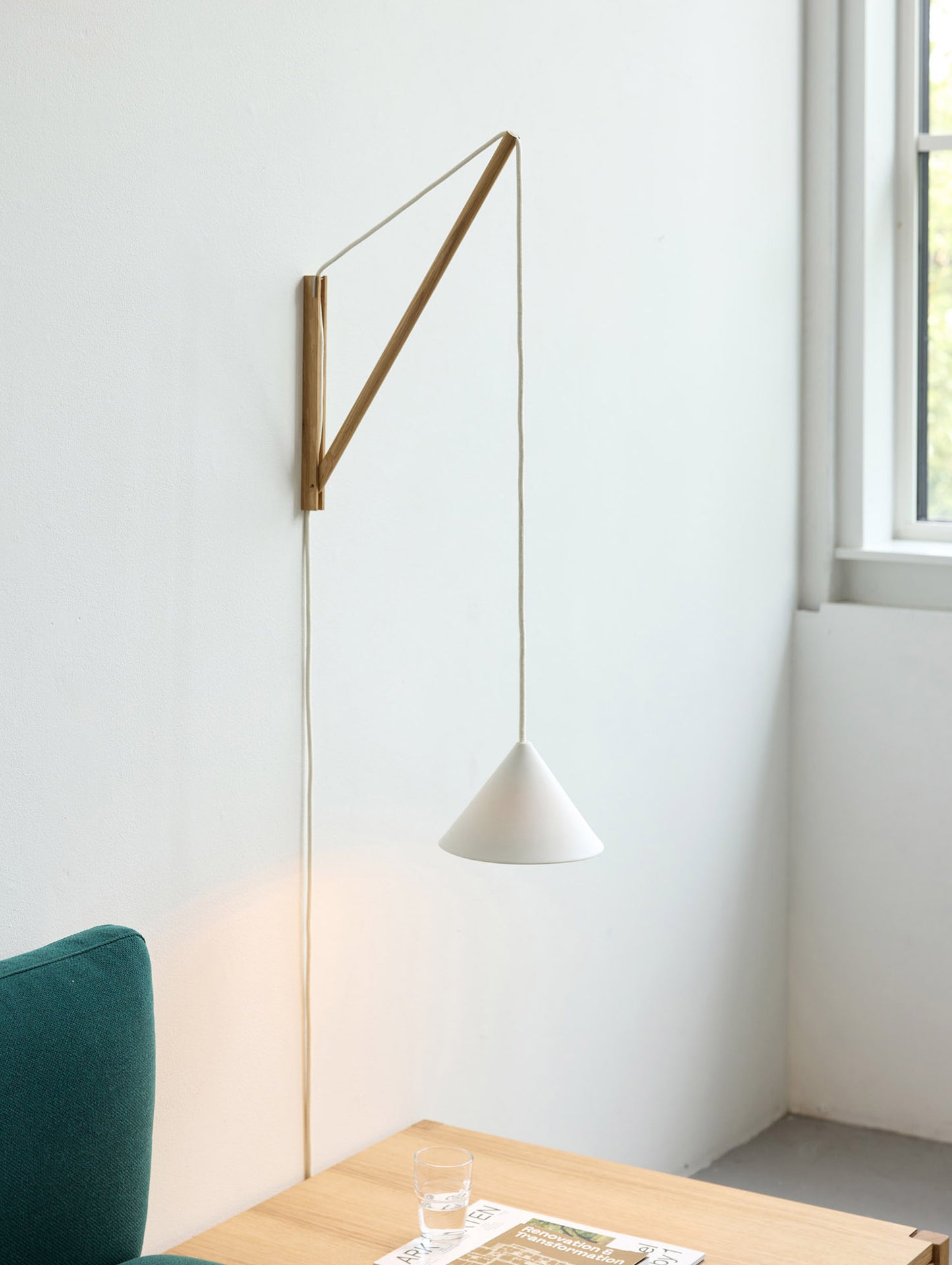 Suspended Wall Lamp by Moebe - Oak