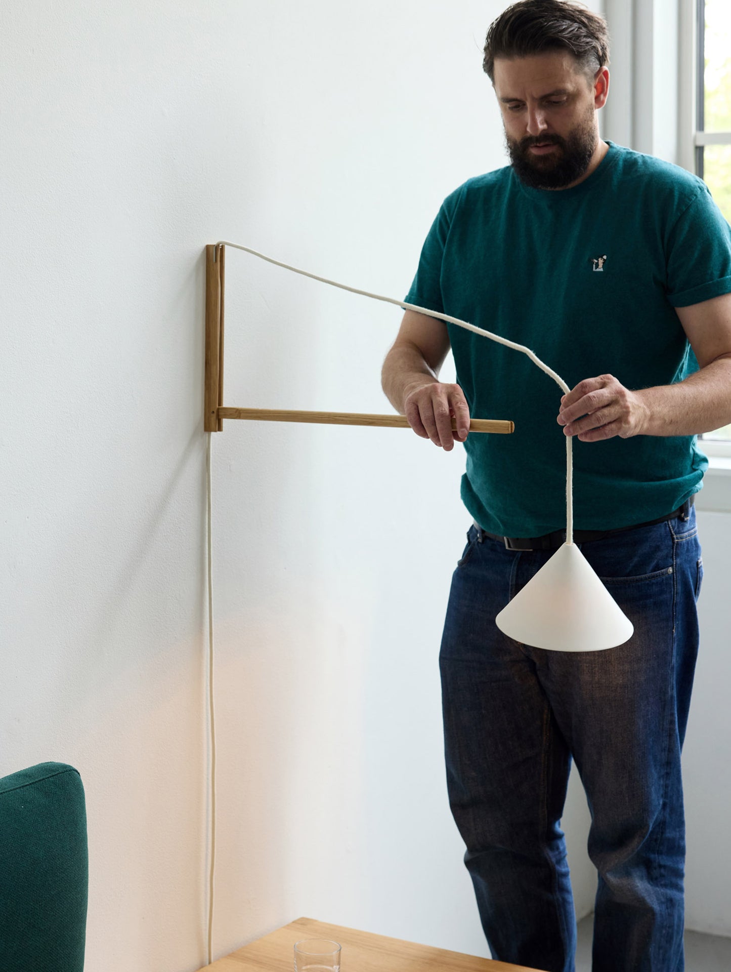 Suspended Wall Lamp by Moebe - Oak