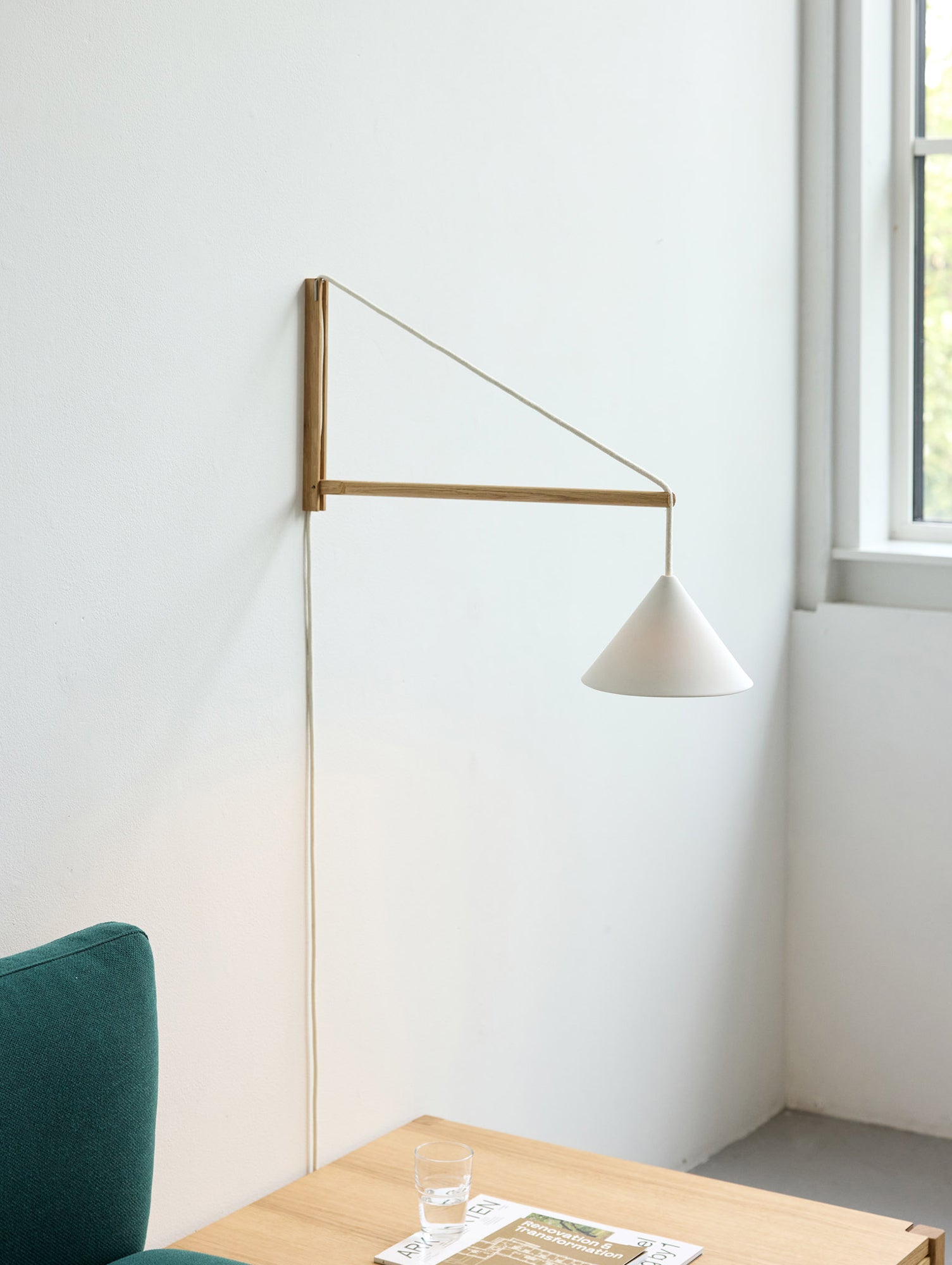 Suspended Wall Lamp by Moebe - Oak