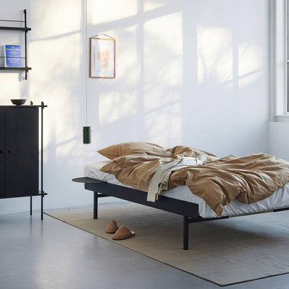 Moebe Bed High 90-180 cm with Side Table - Black