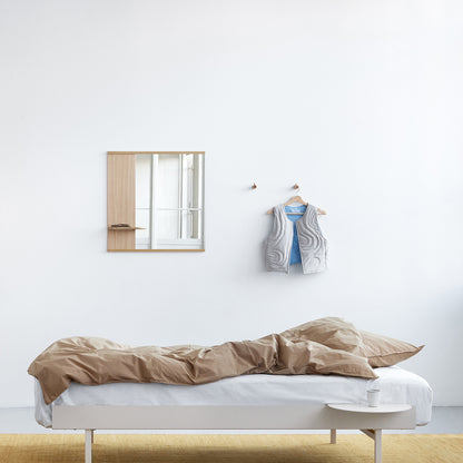 Moebe Bed High 90-180 cm with Side Table - Sand