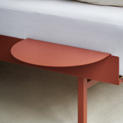 Moebe Bed High 90-180 cm with Side Table - Terracotta