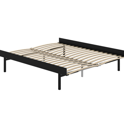 Bed 90 - 180 cm (High) by Moebe- Bed Frame / with 160cm wide Slats / Black