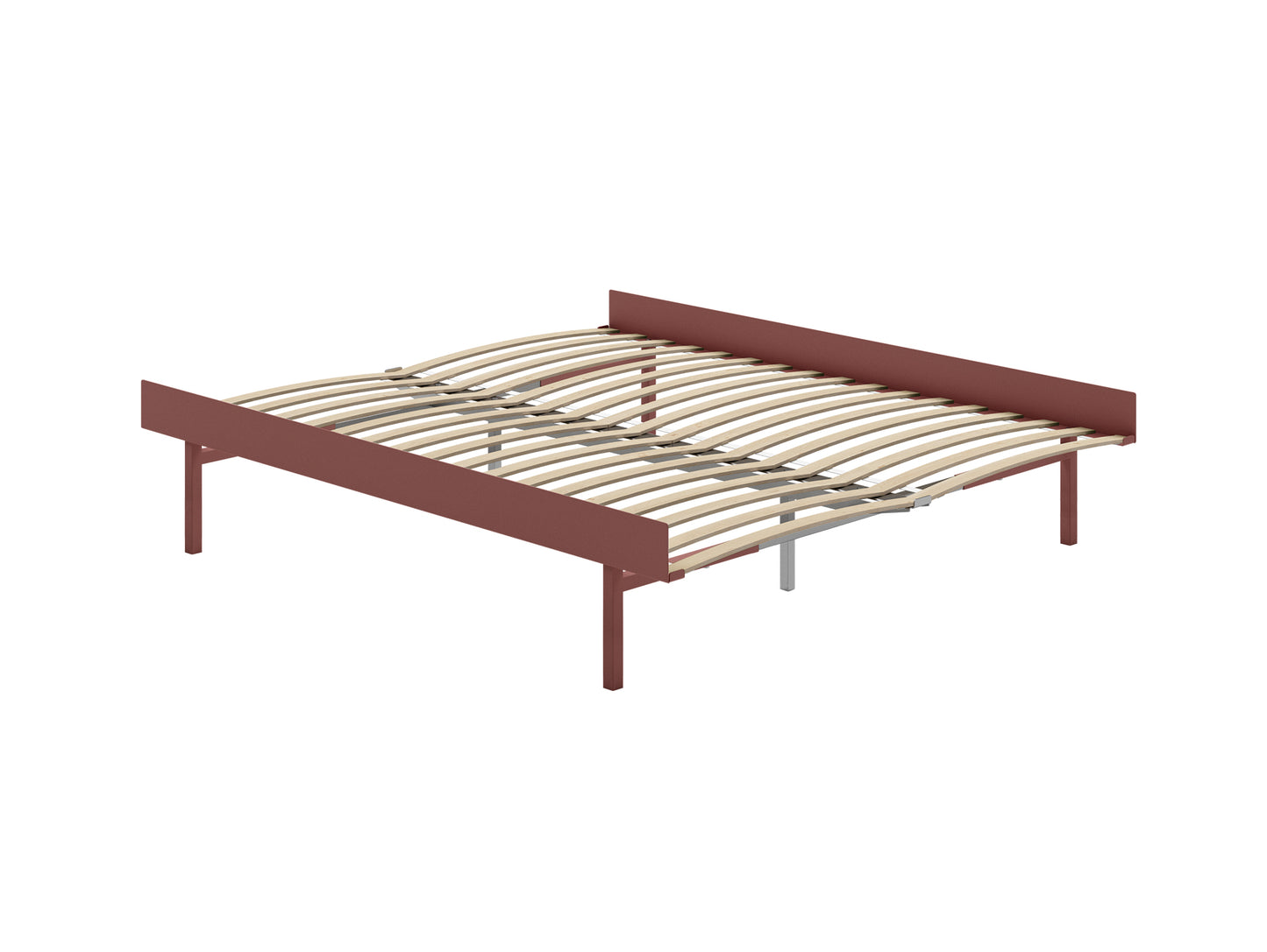 Bed 90 - 180 cm (High) by Moebe- Bed Frame / with 160cm wide Slats / Dusty Rose