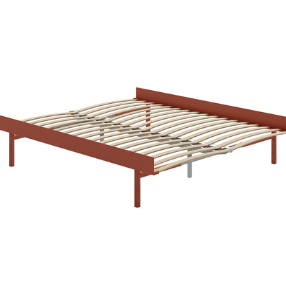 Bed 90 - 180 cm (High) by Moebe- Bed Frame / with 160cm wide Slats / Terracotta