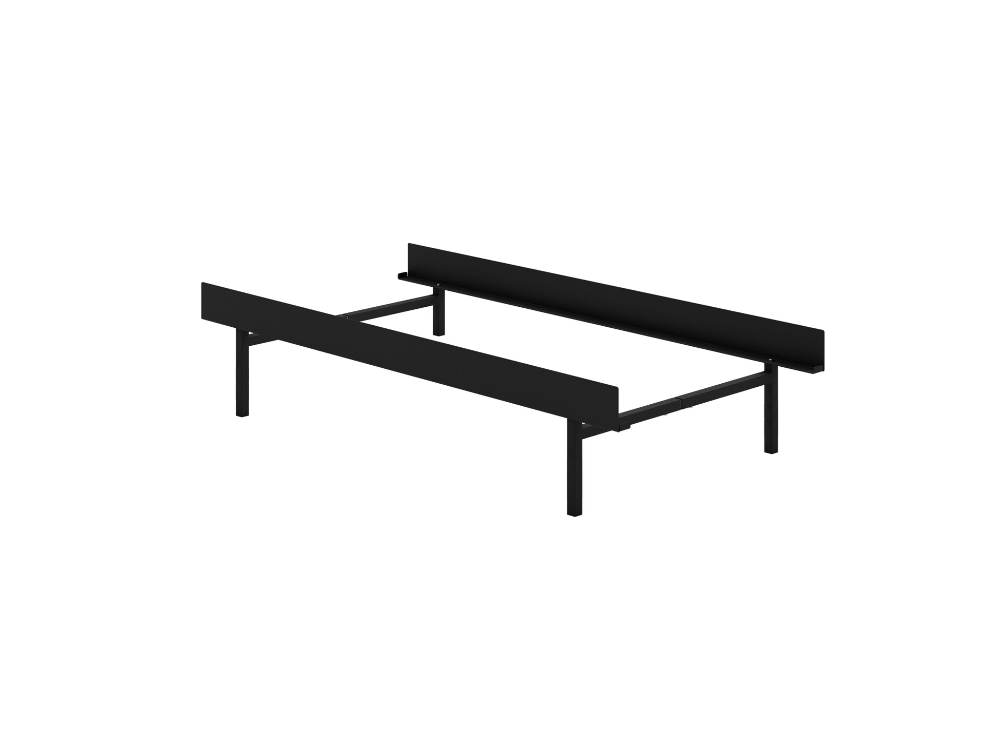 Bed 90 - 180 cm (High) by Moebe- Bed Frame / with NO SLATS / Black