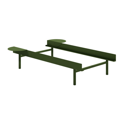 Bed 90 - 180 cm (High) by Moebe- Bed Frame / with NO SLATS / 2 Side Table / Pine Green
