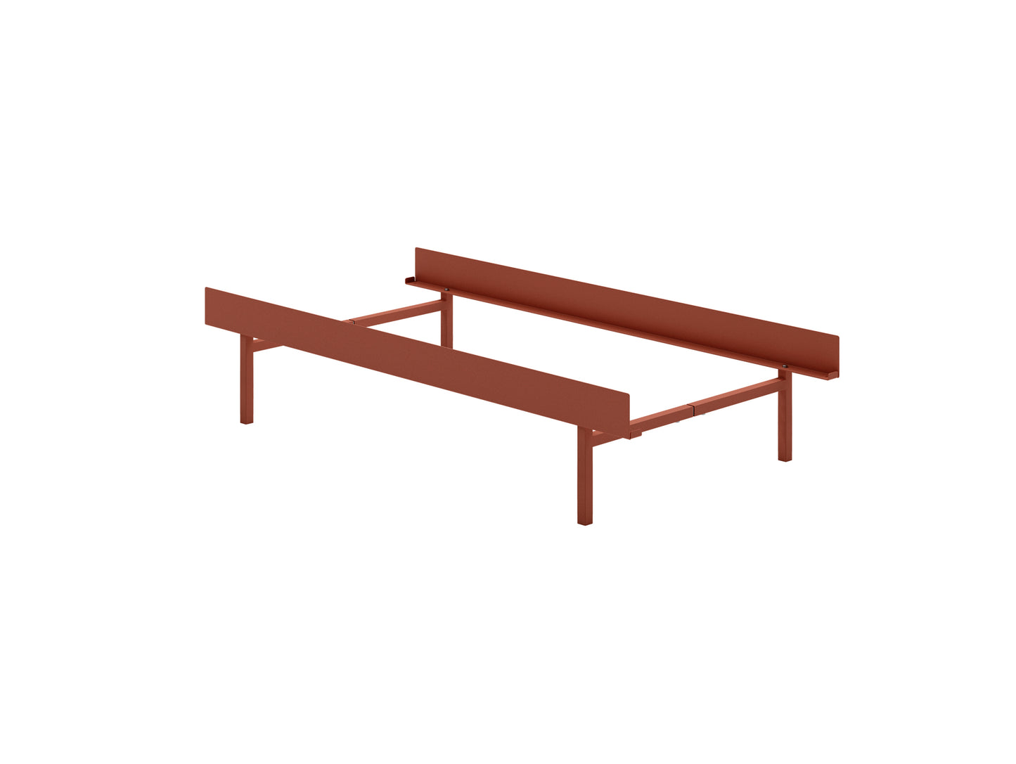 Bed 90 - 180 cm (High) by Moebe- Bed Frame / with NO SLATS / Terracotta