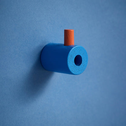 Wooden Wall Hook by Moebe - Blue / Rose Lacquered Oak